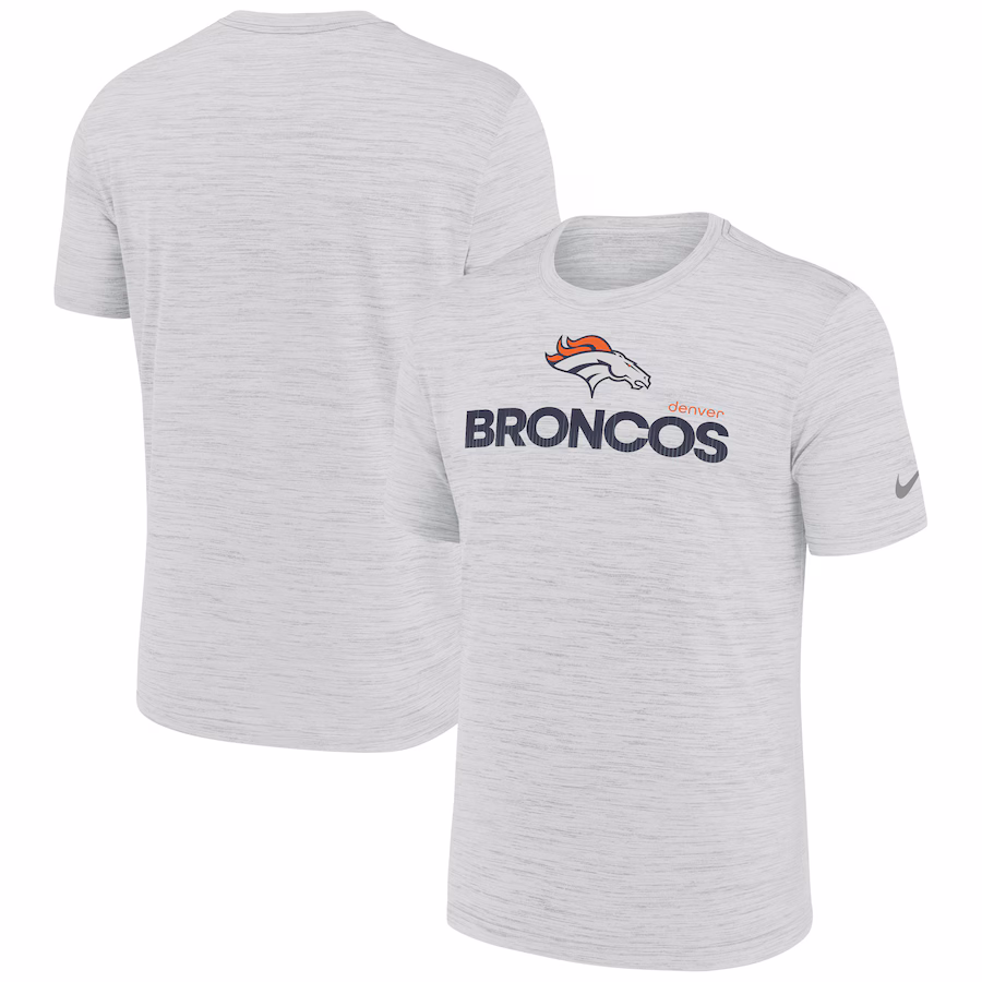 Men's Denver Broncos Nike White Blitz Velocity Modern Performance T-Shirt
