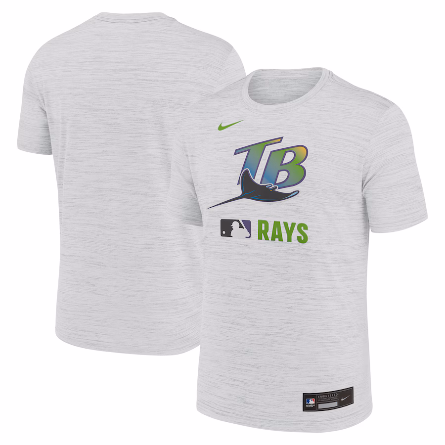 Men's Tampa Bay Rays Nike White Authentic Collection Velocity Performance Practice T-Shirt