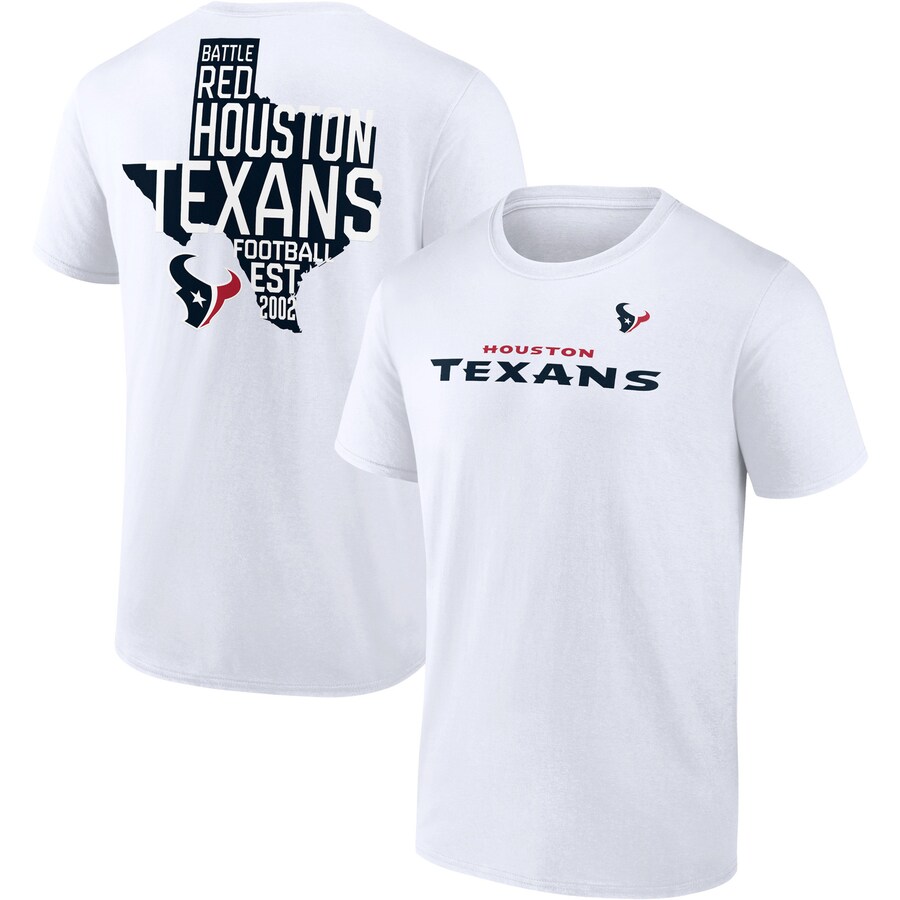 Men's Houston Texans Fanatics White Hot Shot State T-Shirt