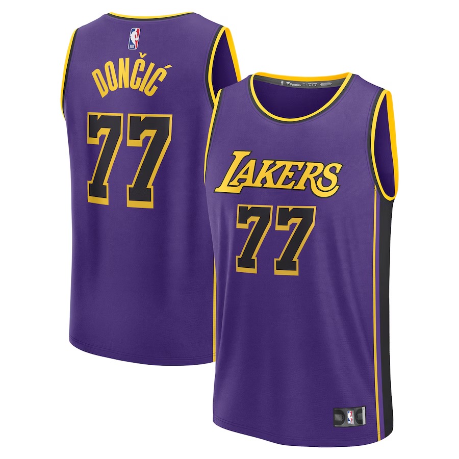 Men's Los Angeles Lakers Luka Dončić Fanatics Purple Fast Break Player Jersey - Statement Edition