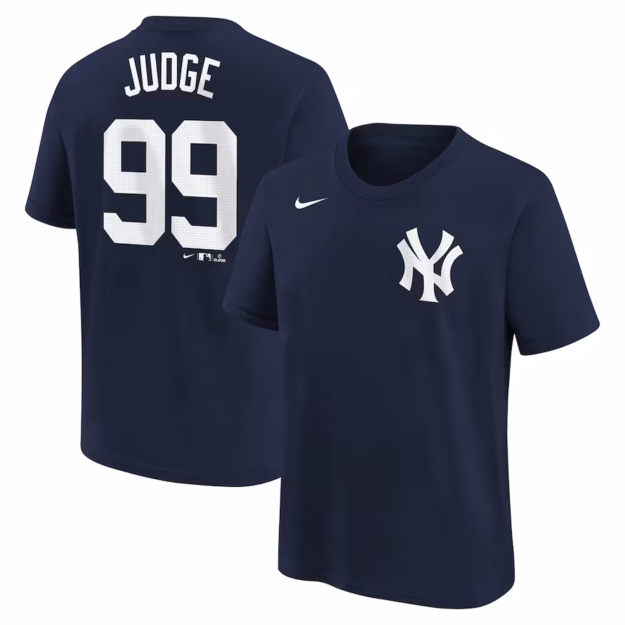 Youth New York Yankees Aaron Judge Nike Navy Home Player Name & Number T-Shirt