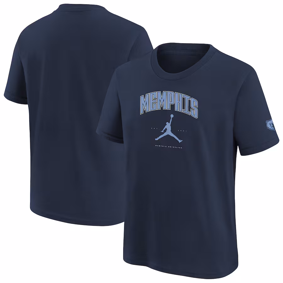 Youth Memphis Grizzlies Jordan Brand Navy Essential Cities T-Shirt