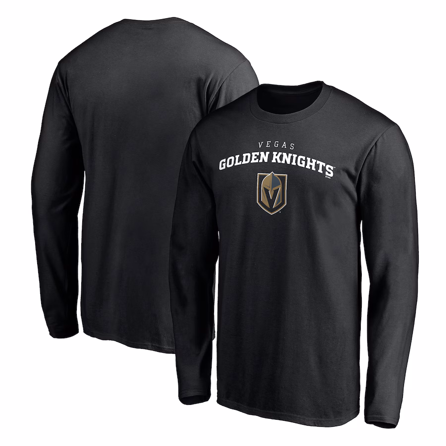 Men's Vegas Golden Knights Black Team Lockup Long Sleeve T-Shirt