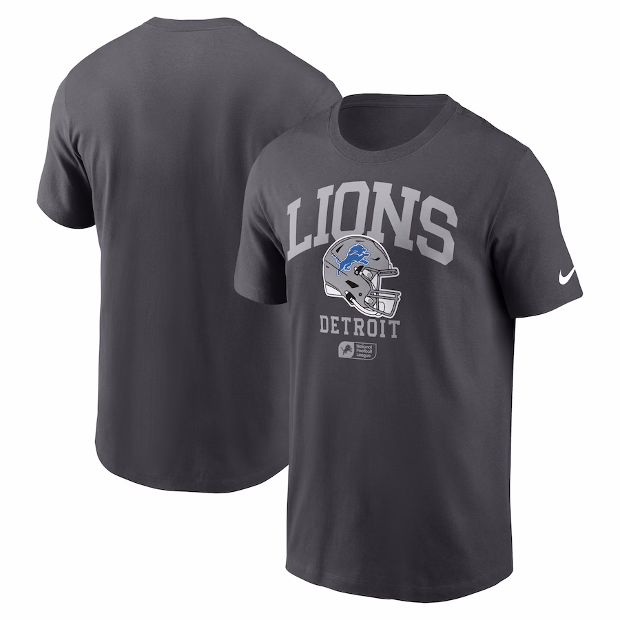 Men's Detroit Lions Nike Anthracite Helmet Essential T-Shirt