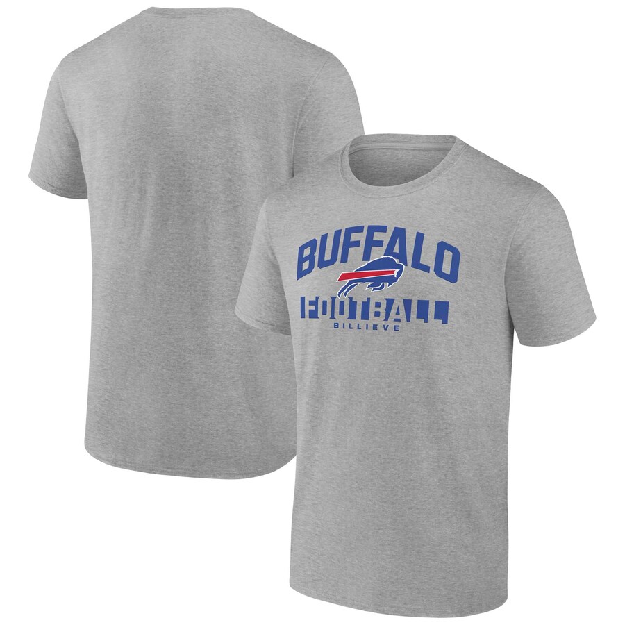 Men's Buffalo Bills Fanatics Heather Gray Screen Blocking T-Shirt