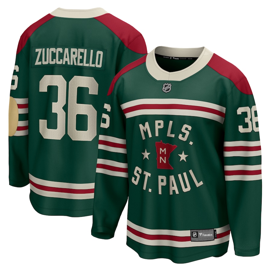 Men's Minnesota Wild Mats Zuccarello Fanatics Green 2022 Winter Classic Breakaway Player Jersey