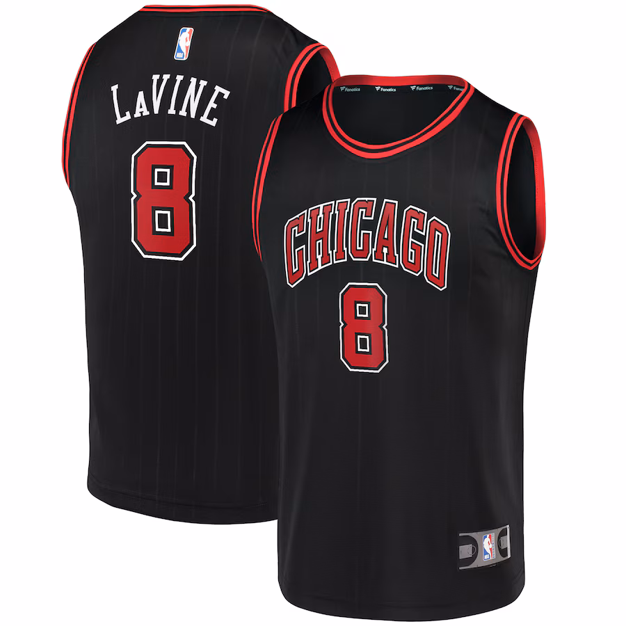 Men's Chicago Bulls Zach LaVine Fanatics Black Fast Break Team Replica Jersey - Statement Edition