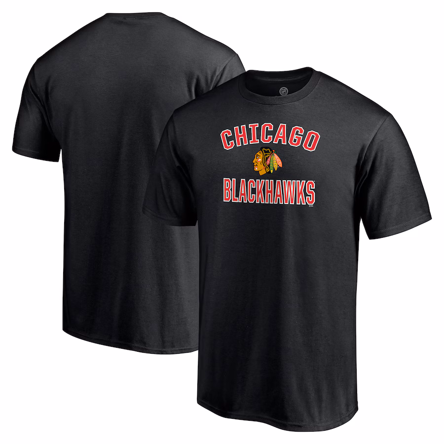 Men's Chicago Blackhawks Black Victory Arch Team T-Shirt