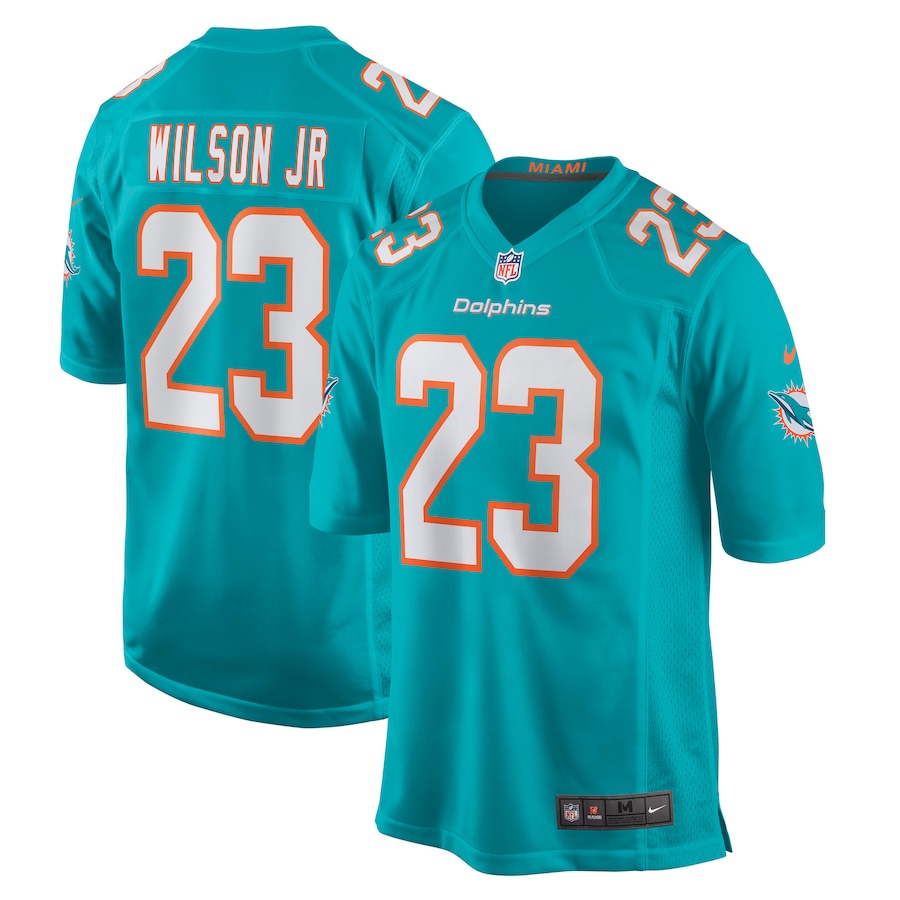Men's Miami Dolphins Jeff Wilson Jr. Nike Aqua Game Player Jersey