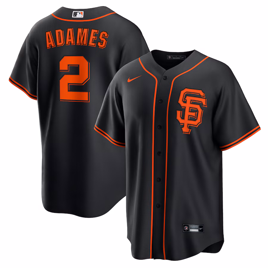 Men's San Francisco Giants Willy Adames Nike Black Alternate Replica Baseball Jersey