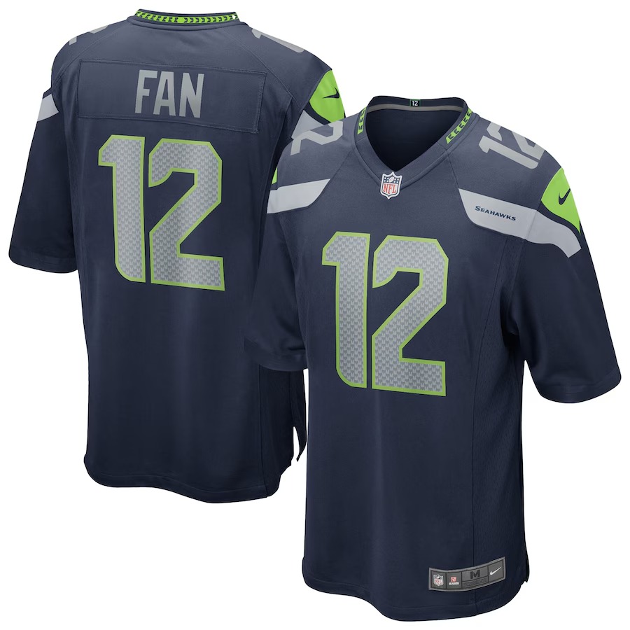 Men's Seattle Seahawks 12s Nike  College Navy Team Game Jersey