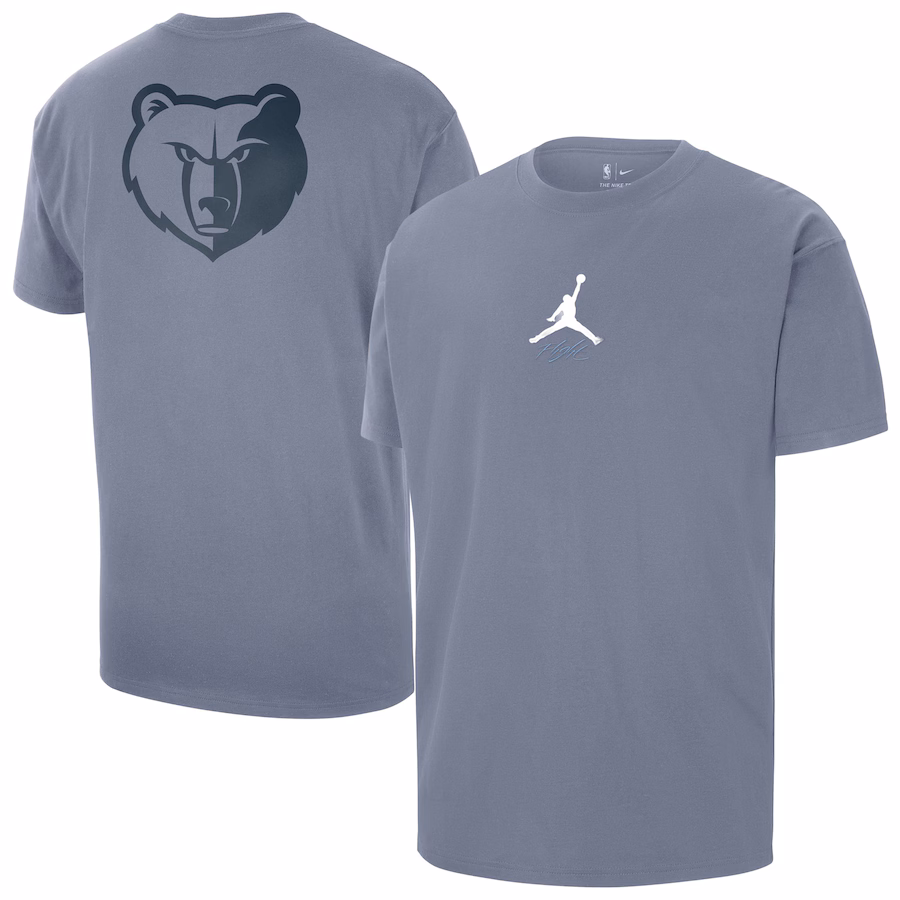 Men's Memphis Grizzlies Jordan Brand Blue Statement Edition Jumpman Flight Heavyweight T-Shirt