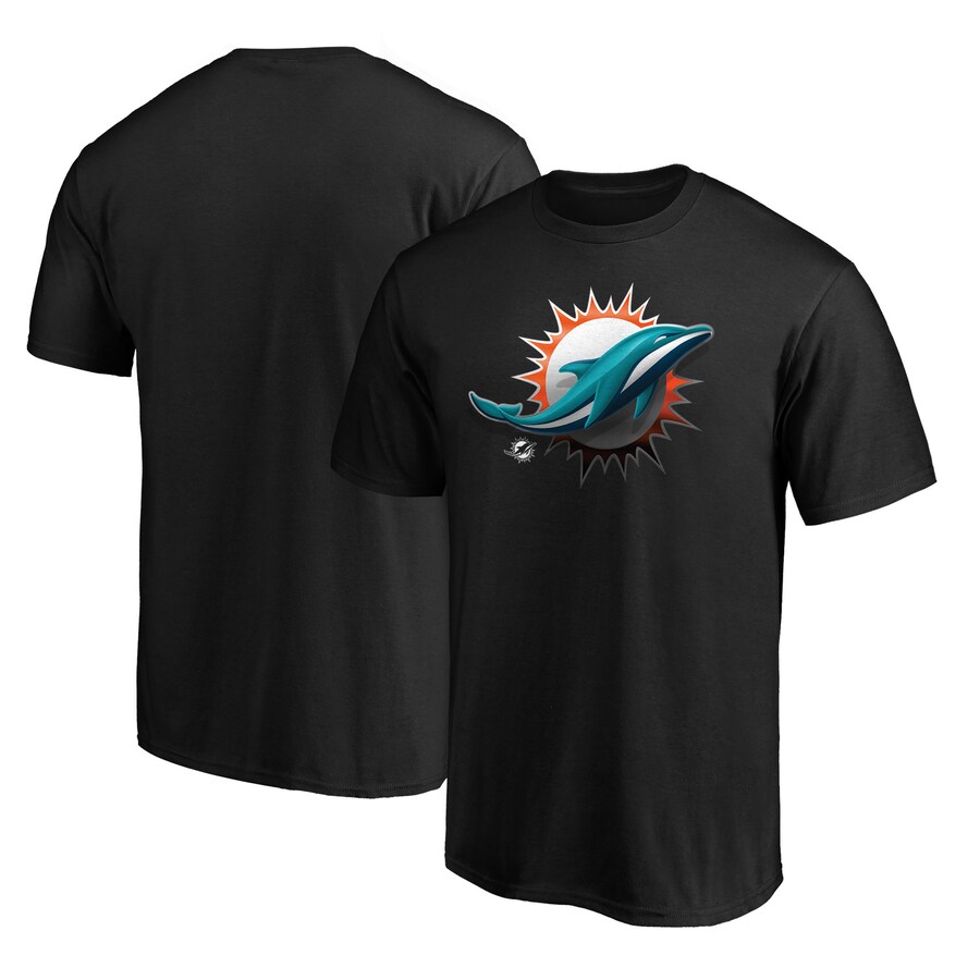 Men's Miami Dolphins  Black Midnight Mascot T-Shirt