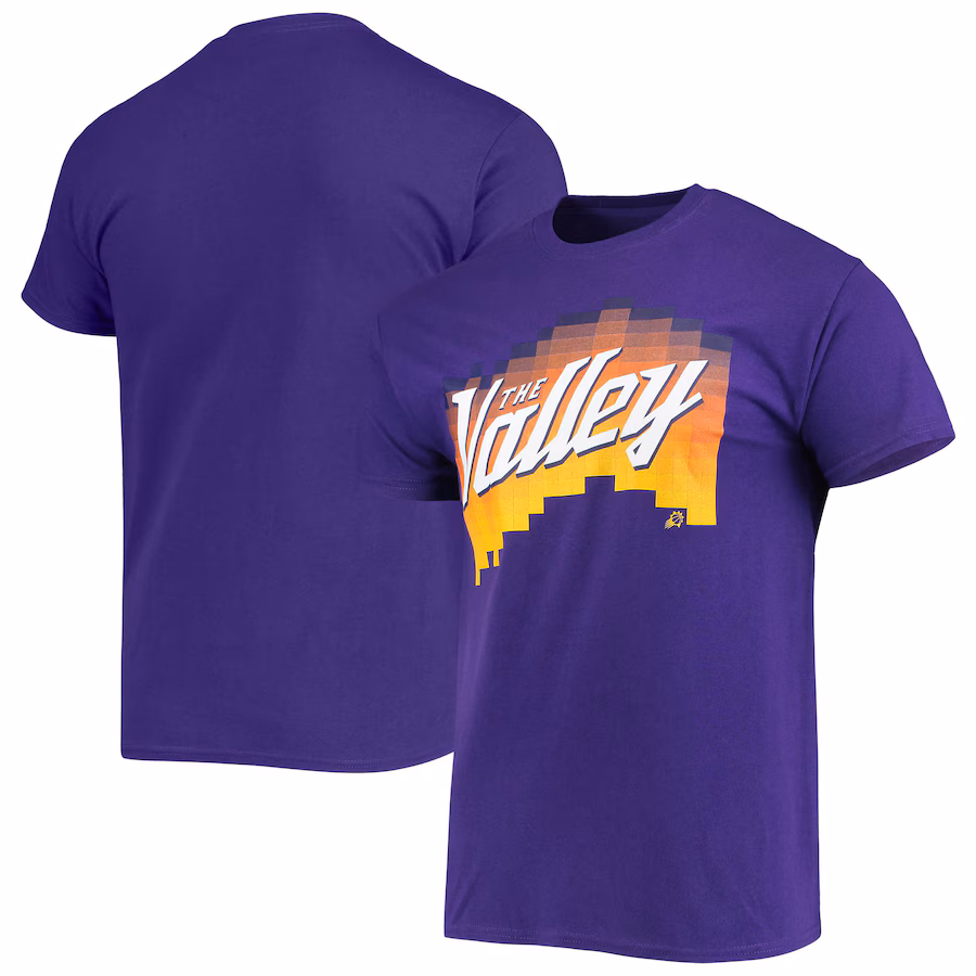 Men's Phoenix Suns Junk Food Purple The Valley Pixel T-Shirt