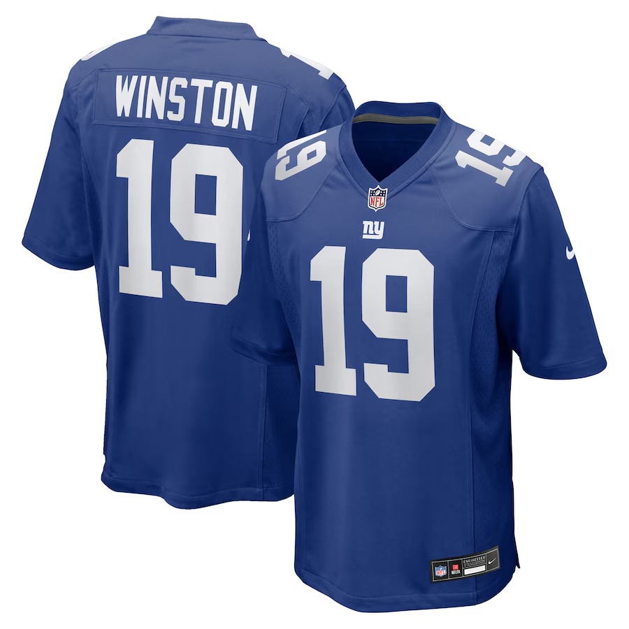 Men's New York Giants Jameis Winston Nike Royal Team Game Jersey