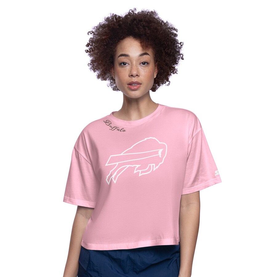Women's Buffalo Bills  Starter Pink Play the Ball Boxy Cropped T-Shirt