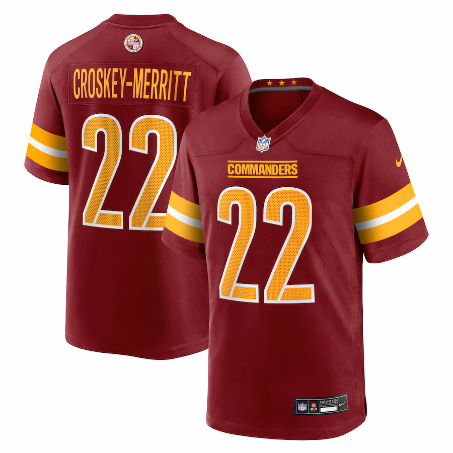 Men's Washington Commanders Jacory Croskey-Merritt Nike Burgundy Team Game Jersey