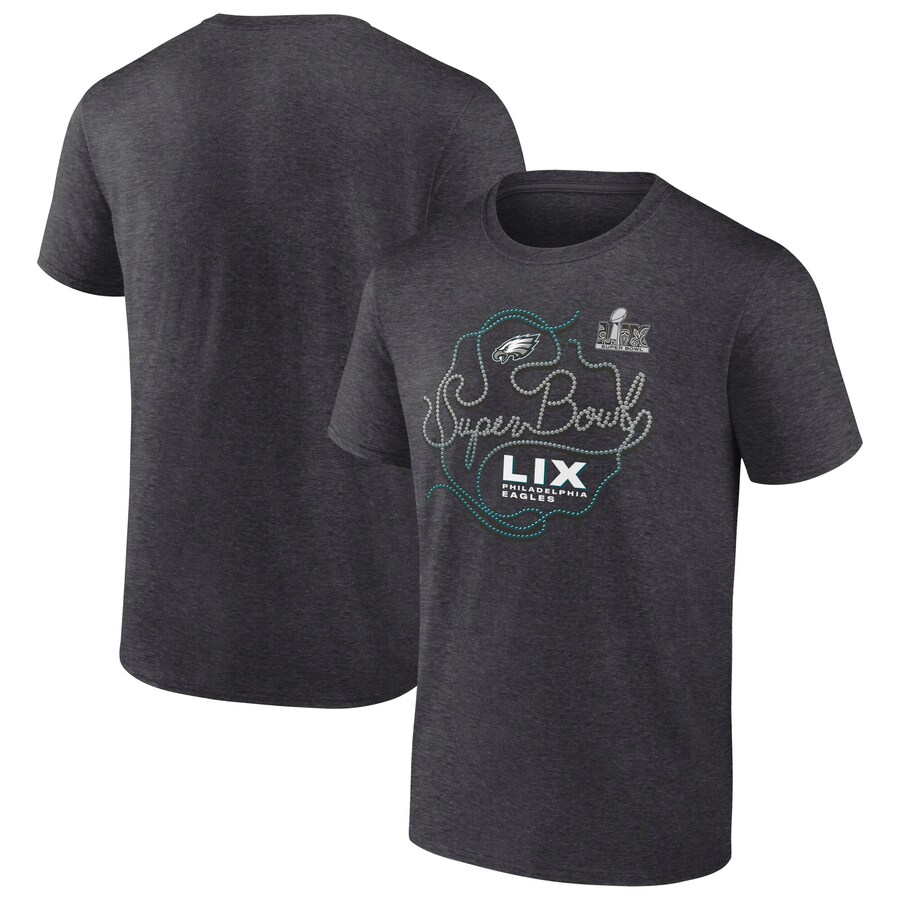 Men's Philadelphia Eagles  Fanatics Heather Charcoal Super Bowl LIX Local T-Shirt