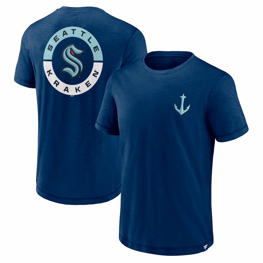 Men's Seattle Kraken Fanatics Deep Sea Blue High Stick T-Shirt