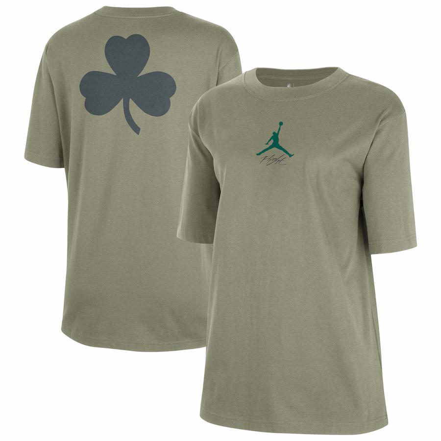 Women's Boston Celtics  Jordan Brand Green Courtside Statement Edition Boyfriend T-Shirt
