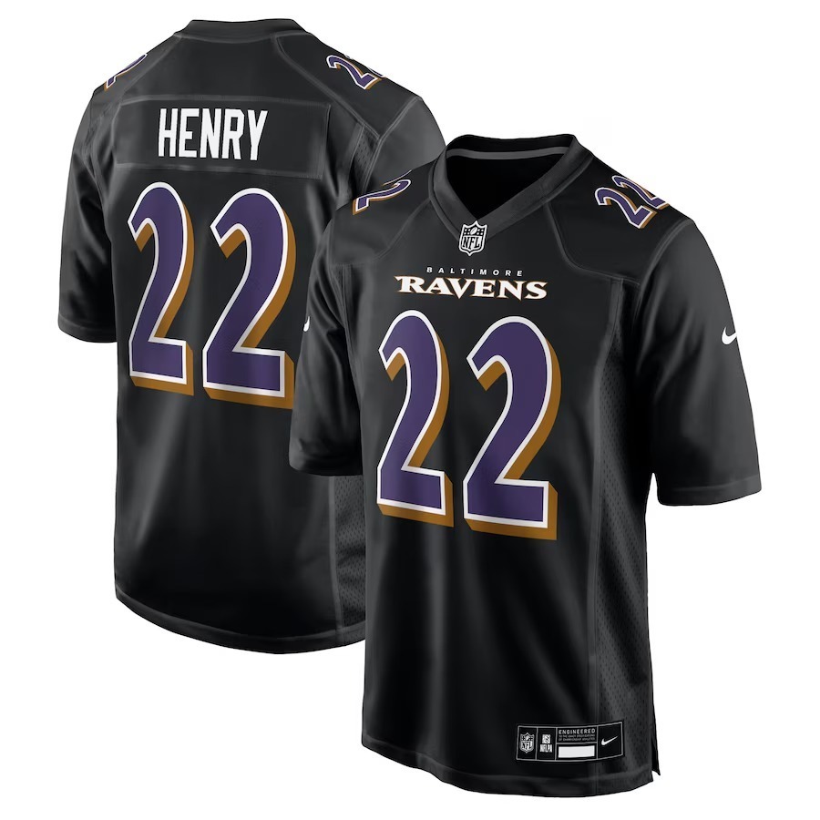 Men's Baltimore Ravens Derrick Henry Nike Carbon Black Fashion Jersey