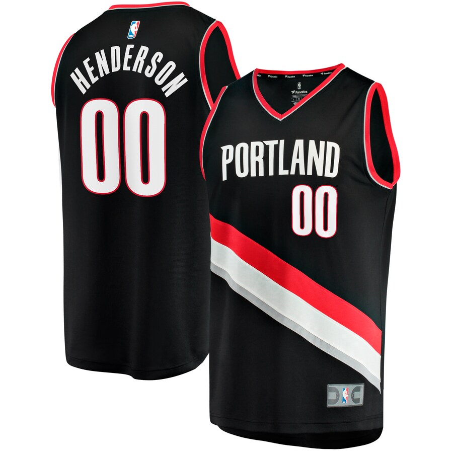 Youth Portland Trail Blazers Scoot Henderson Fanatics Black  Fast Break Replica Jersey - Icon Edition