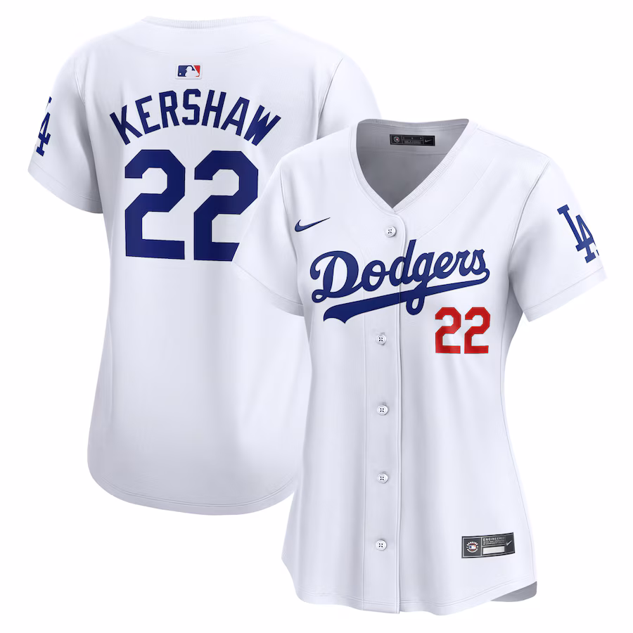 Women's Los Angeles Dodgers Clayton Kershaw Nike White Home Limited Player Jersey