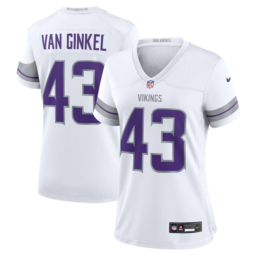 Women's Minnesota Vikings Andrew Van Ginkel Nike White Alternate Game Jersey