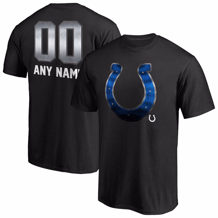 Men's Indianapolis Colts Black Personalized Midnight Mascot T-Shirt