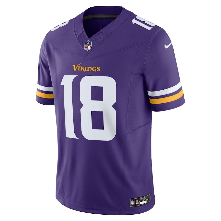 Men's Minnesota Vikings Justin Jefferson Nike Purple Vapor F.U.S.E. Vapor F.U.S.E. Stitched Limited Jersey