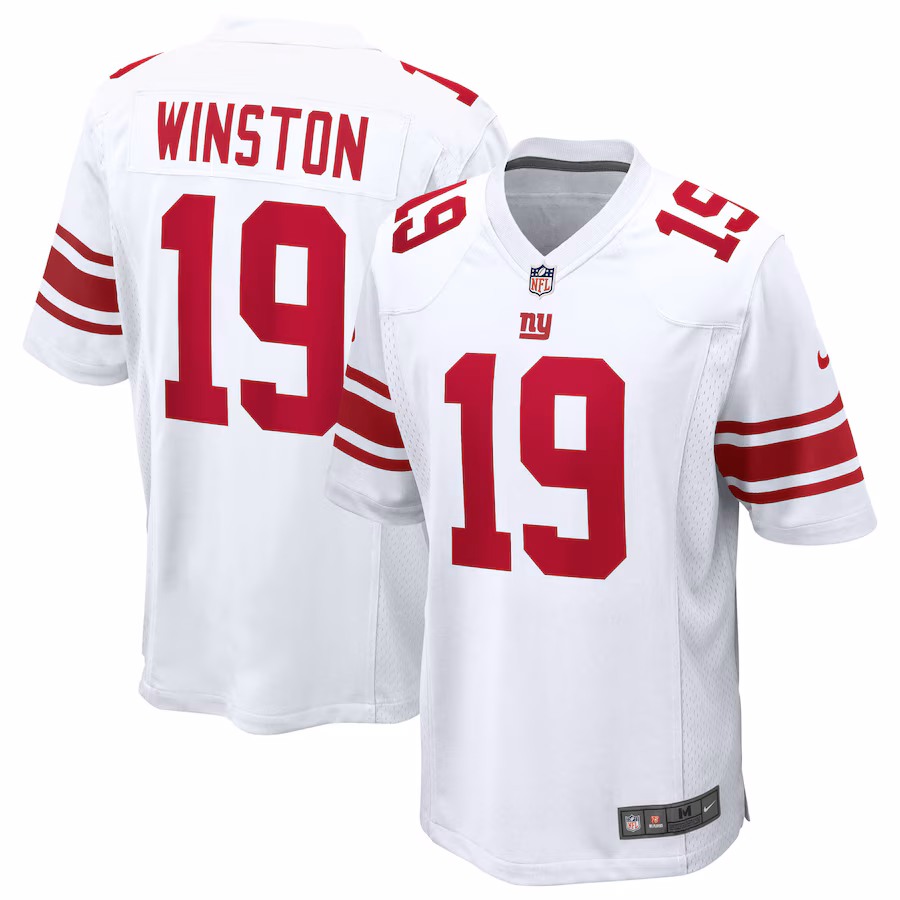 Men's New York Giants Jameis Winston Nike White Game Jersey