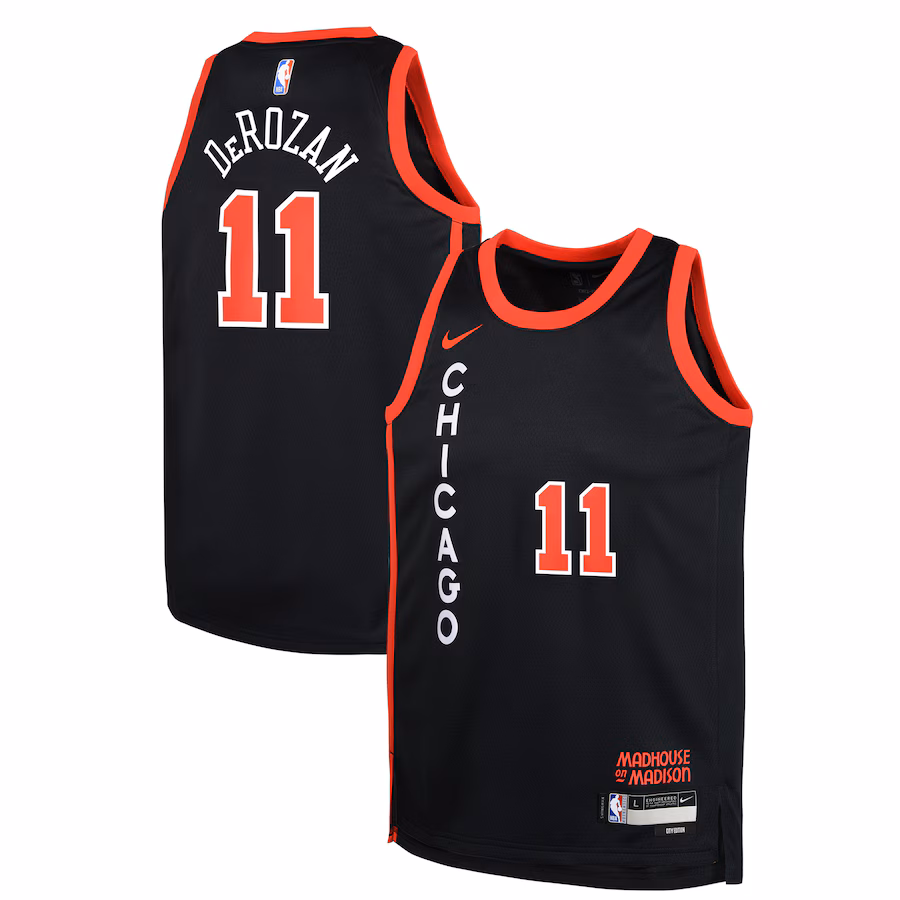 Youth Chicago Bulls DeMar DeRozan Nike Black  Swingman Replica Jersey - City Edition