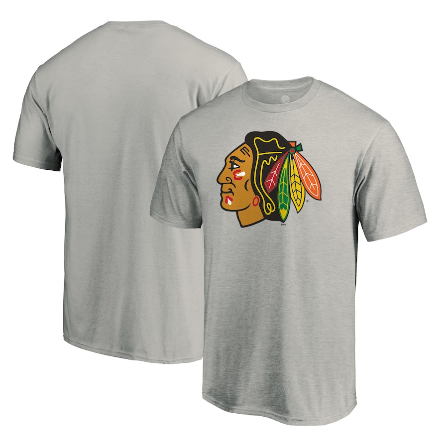Men's Chicago Blackhawks Heather Gray Logo T-Shirt