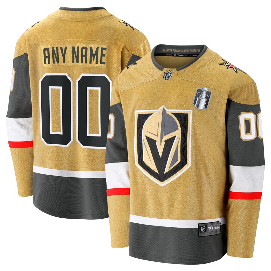 Men's Vegas Golden Knights  Fanatics Branded Gold 2023 Stanley Cup Final Home Breakaway Custom Jersey