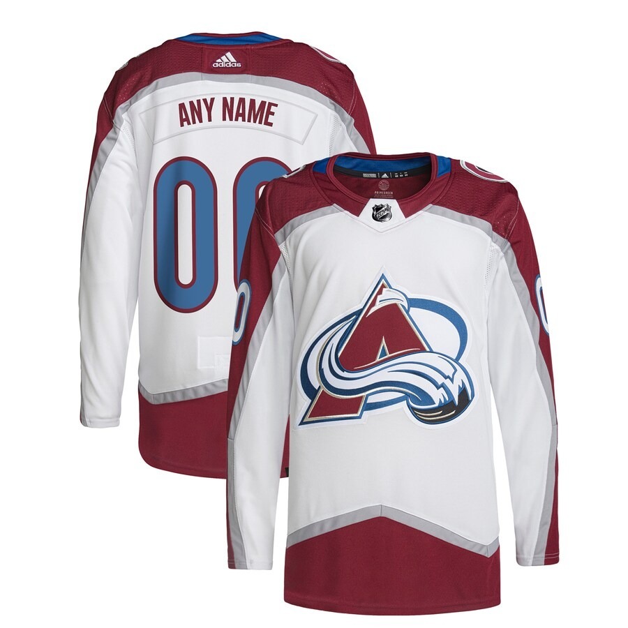 Men's Colorado Avalanche  adidas White Away Custom Primegreen Authentic Pro Jersey