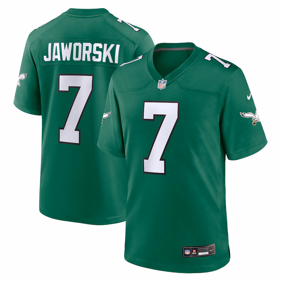 Men's Philadelphia Eagles Ron Jaworski Nike Kelly Green Retired Player Alternate Game Jersey