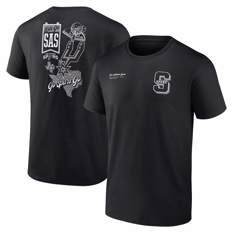 Men's San Antonio Spurs Black Split Zone T-Shirt