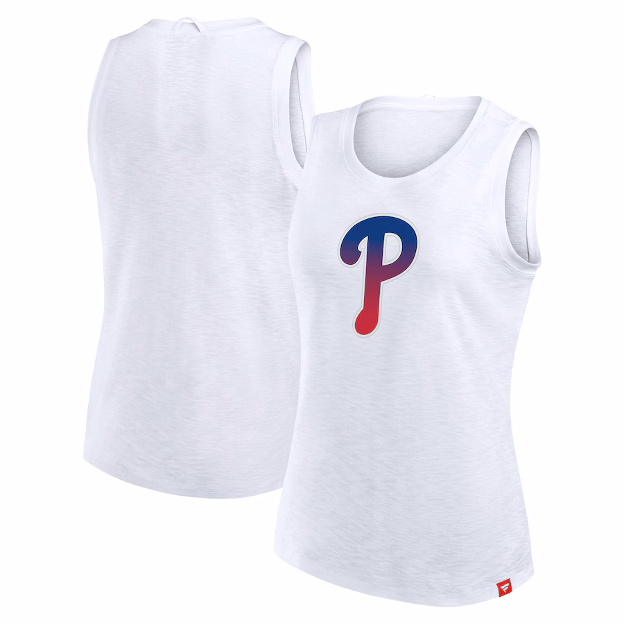 Women's Philadelphia Phillies Fanatics White Activate Slub Tank Top