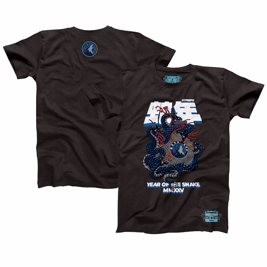 Unisex Minnesota Timberwolves NBALab x Hyperfly Heather Black Year of the Snake Lunar New Year Collection T-Shirt