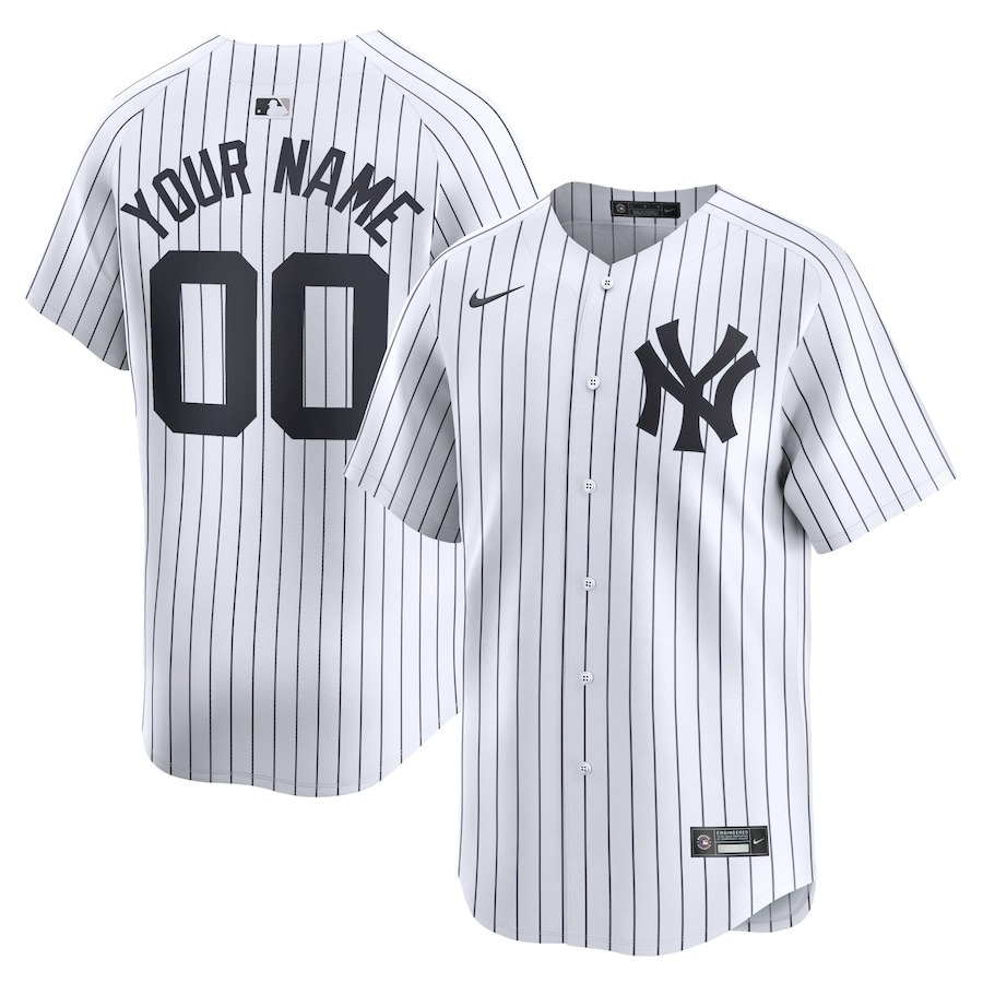 Men's New York Yankees Nike White Home Replica Custom Jersey