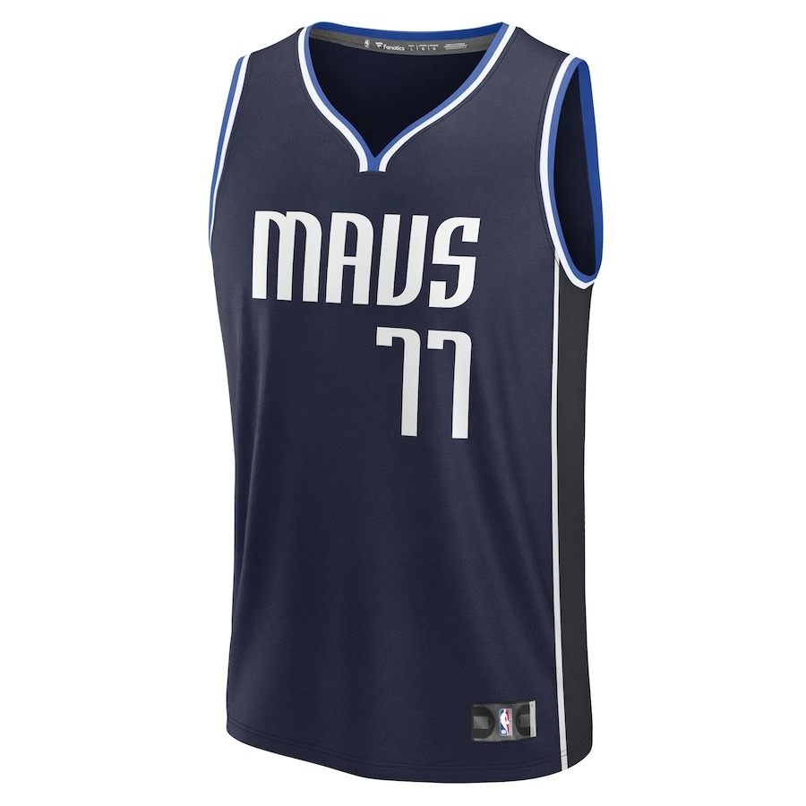 Men's Dallas Mavericks Luka Dončić Fanatics Navy Fast Break Player Jersey - Statement Edition