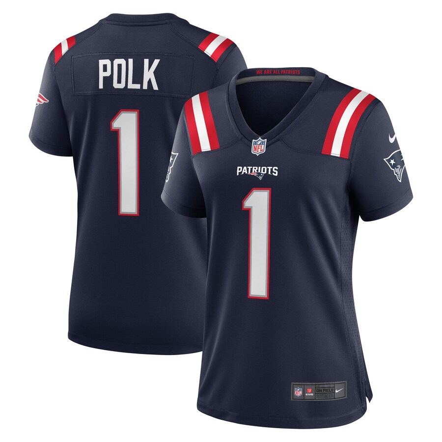 Women's New England Patriots Ja'Lynn Polk Nike Navy Game Jersey