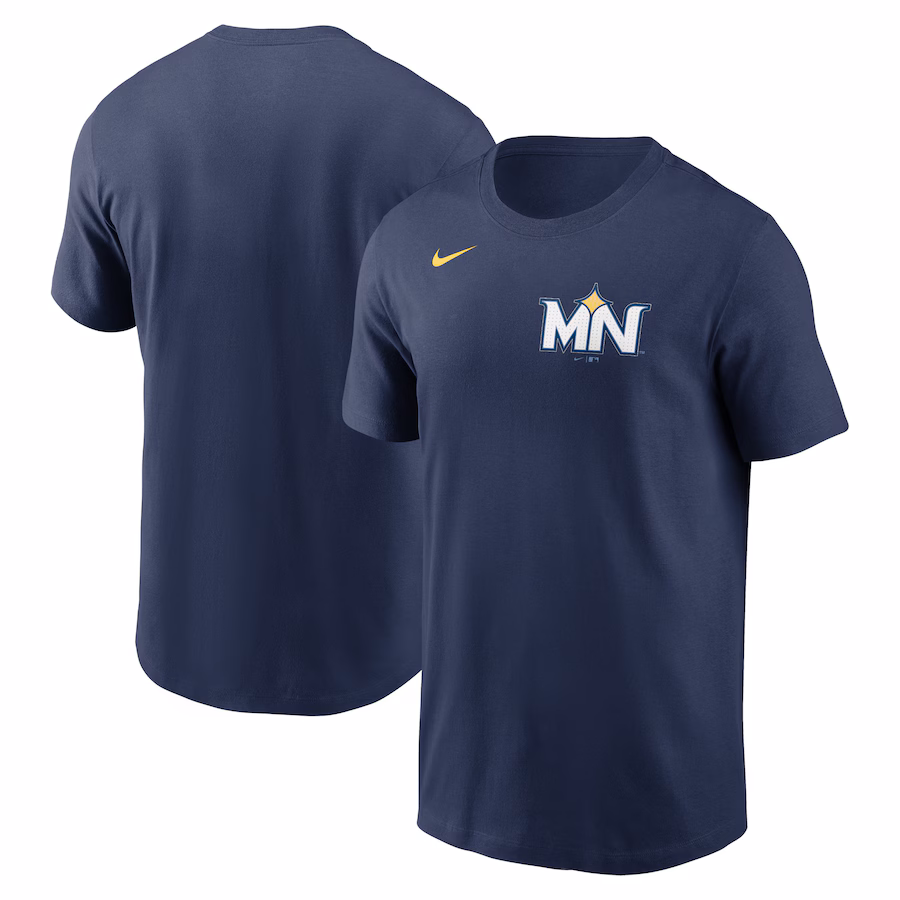 Men's Minnesota Twins Nike Navy 2024 City Connect Wordmark T-Shirt