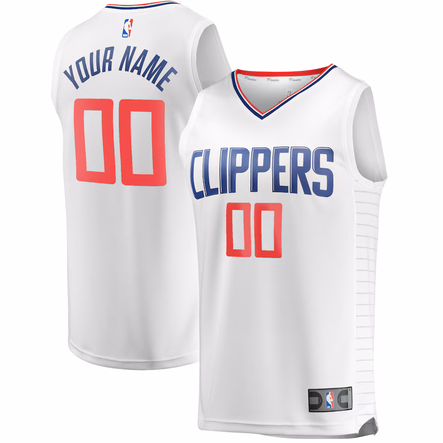 Youth LA Clippers Fanatics White Fast Break Custom Replica Jersey - Association Edition