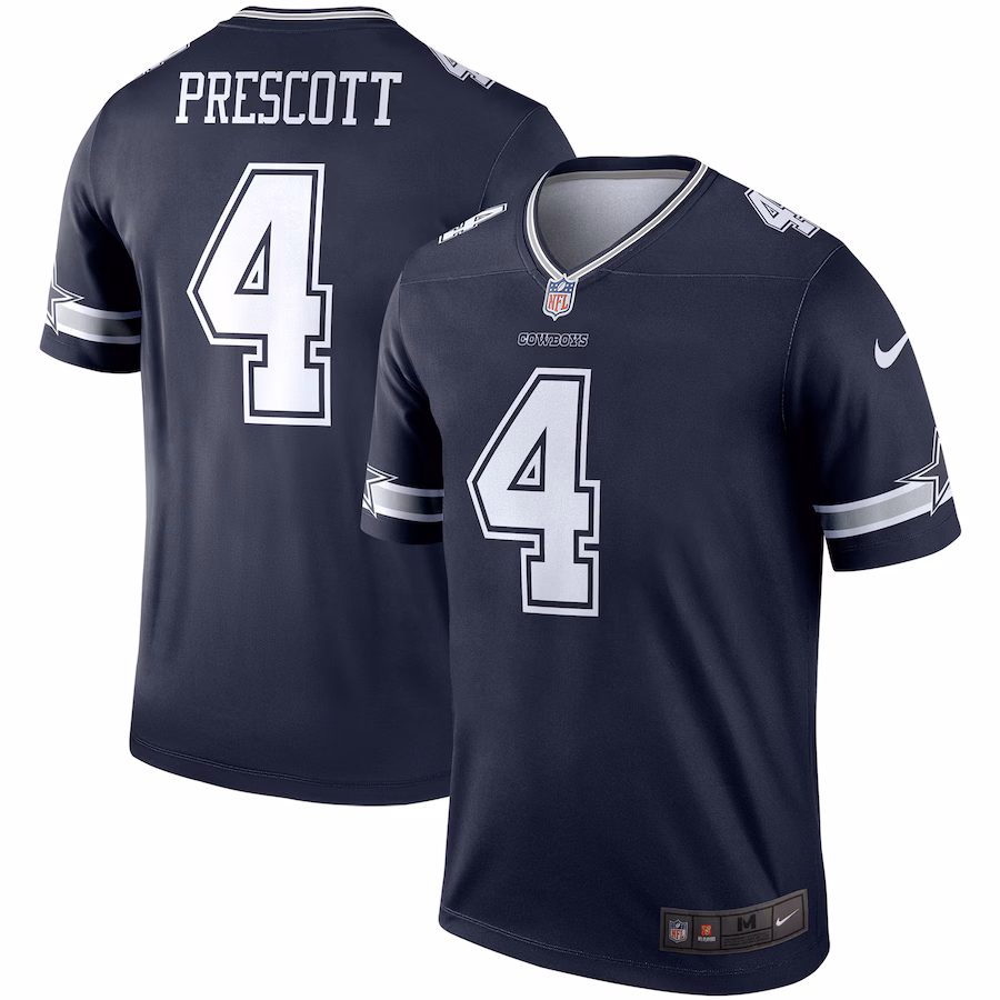 Men's Dallas Cowboys Dak Prescott Nike Navy Team Legend Player Performance Top