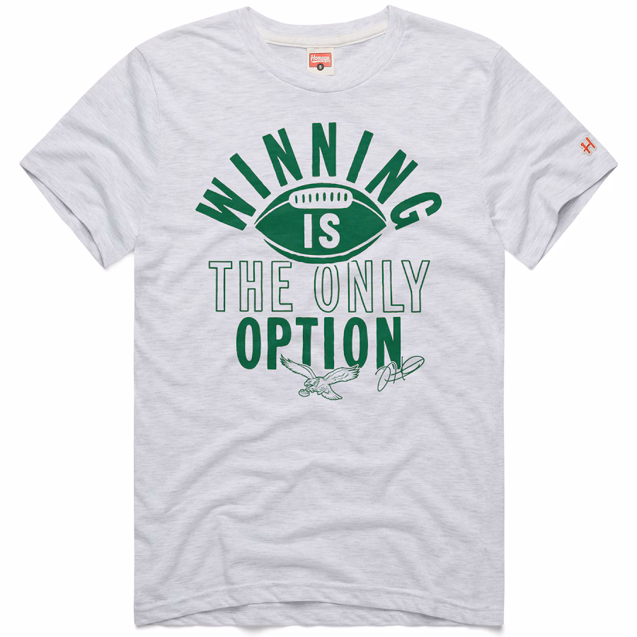 Men's Philadelphia Eagles Jalen Hurts Homage Ash  Winning Is The Only Option Tri-Blend T-Shirt
