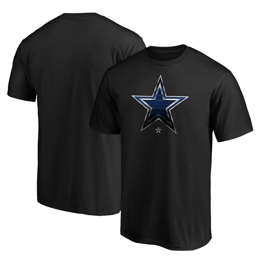 Men's Dallas Cowboys Black Midnight Mascot Logo T-Shirt