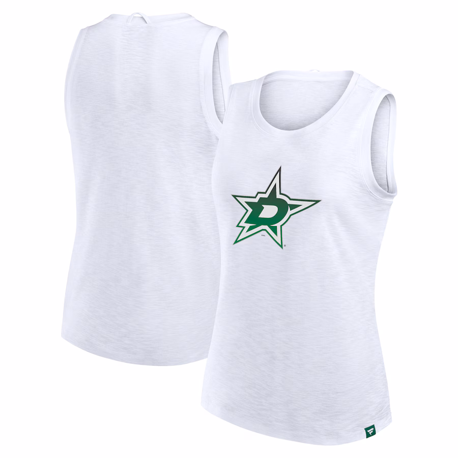 Women's Dallas Stars Fanatics White Slub Tank Top