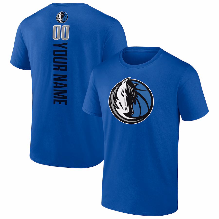 Men's Dallas Mavericks Blue Personalized Playmaker Team T-Shirt