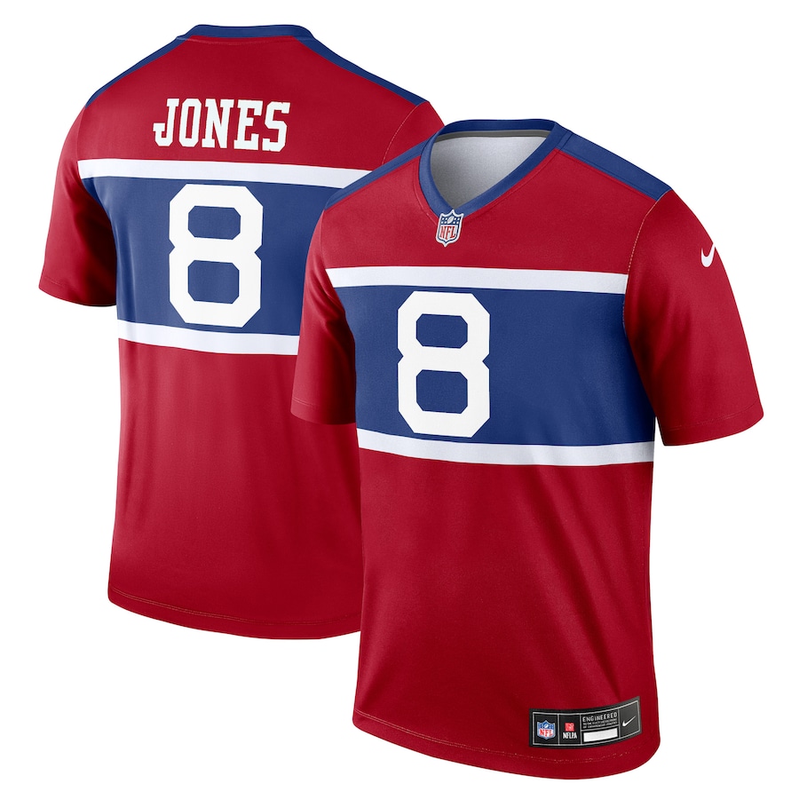Men's New York Giants Daniel Jones Nike Red Alternate Legend Player Performance Top